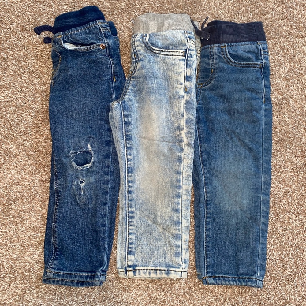 2T Soft Waistband (with Drawstrings) Jeans - 3 Pair Bundle